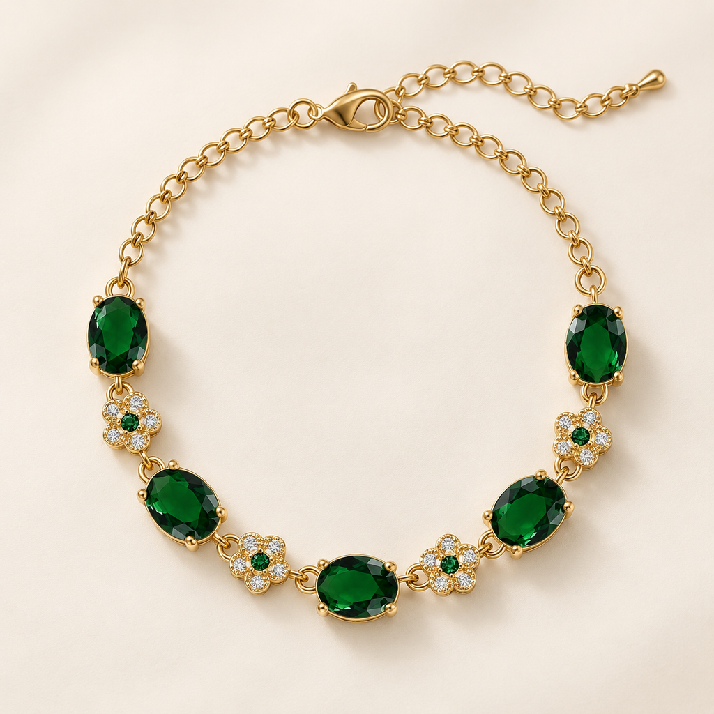 High-grade Design Exquisite Design Emerald Bracelet For Women