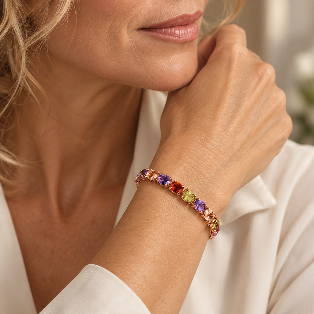 Rainbow Crystal Tennis Bracelet
