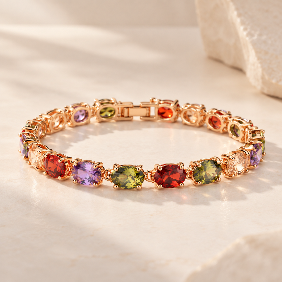 Rainbow Crystal Tennis Bracelet