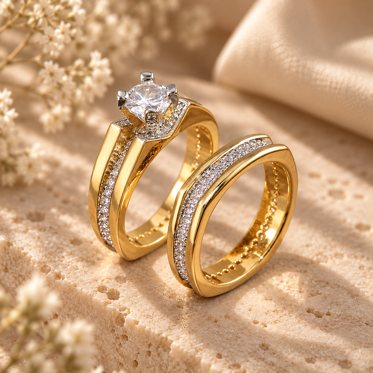 Crystal Double Ring Set