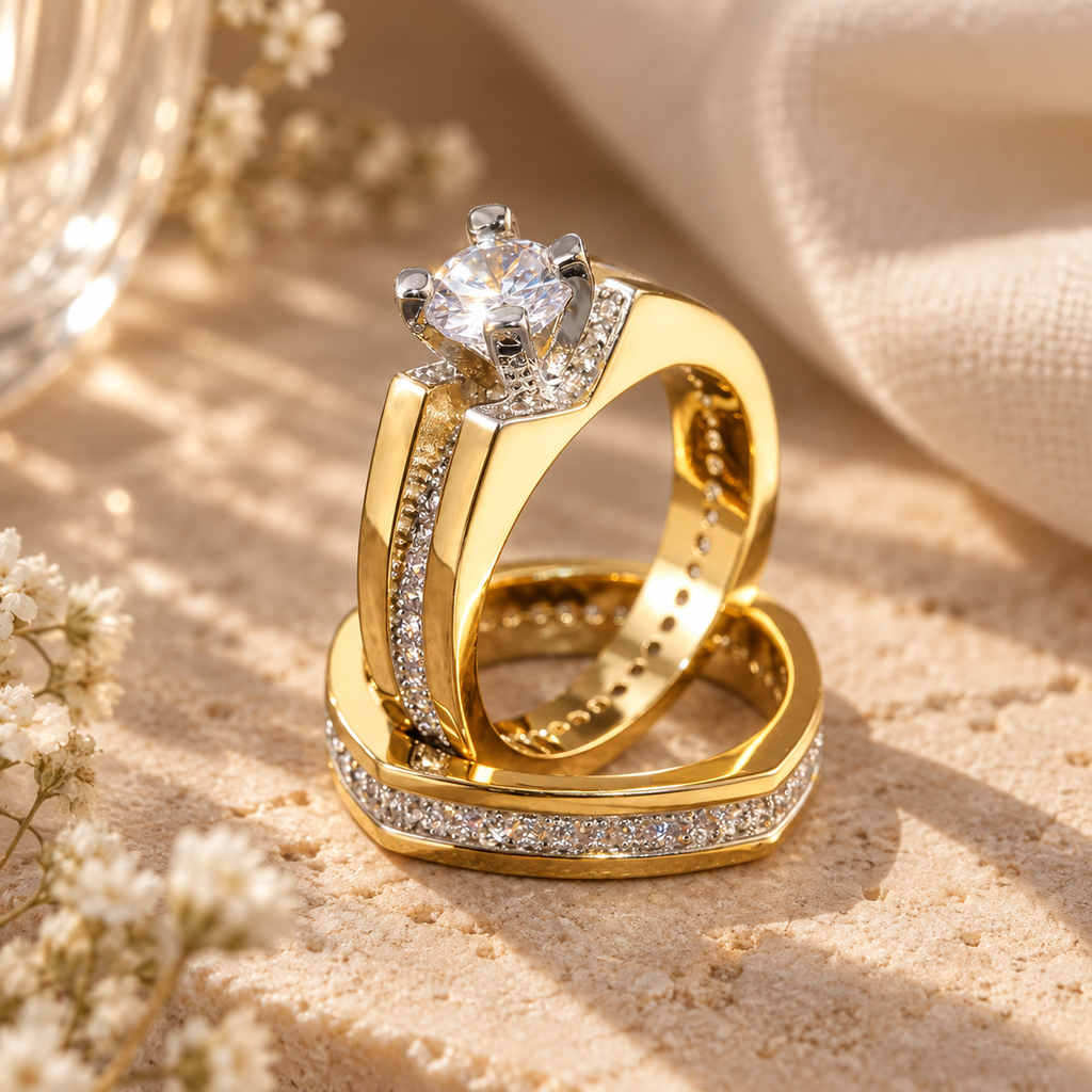 Crystal Double Ring Set