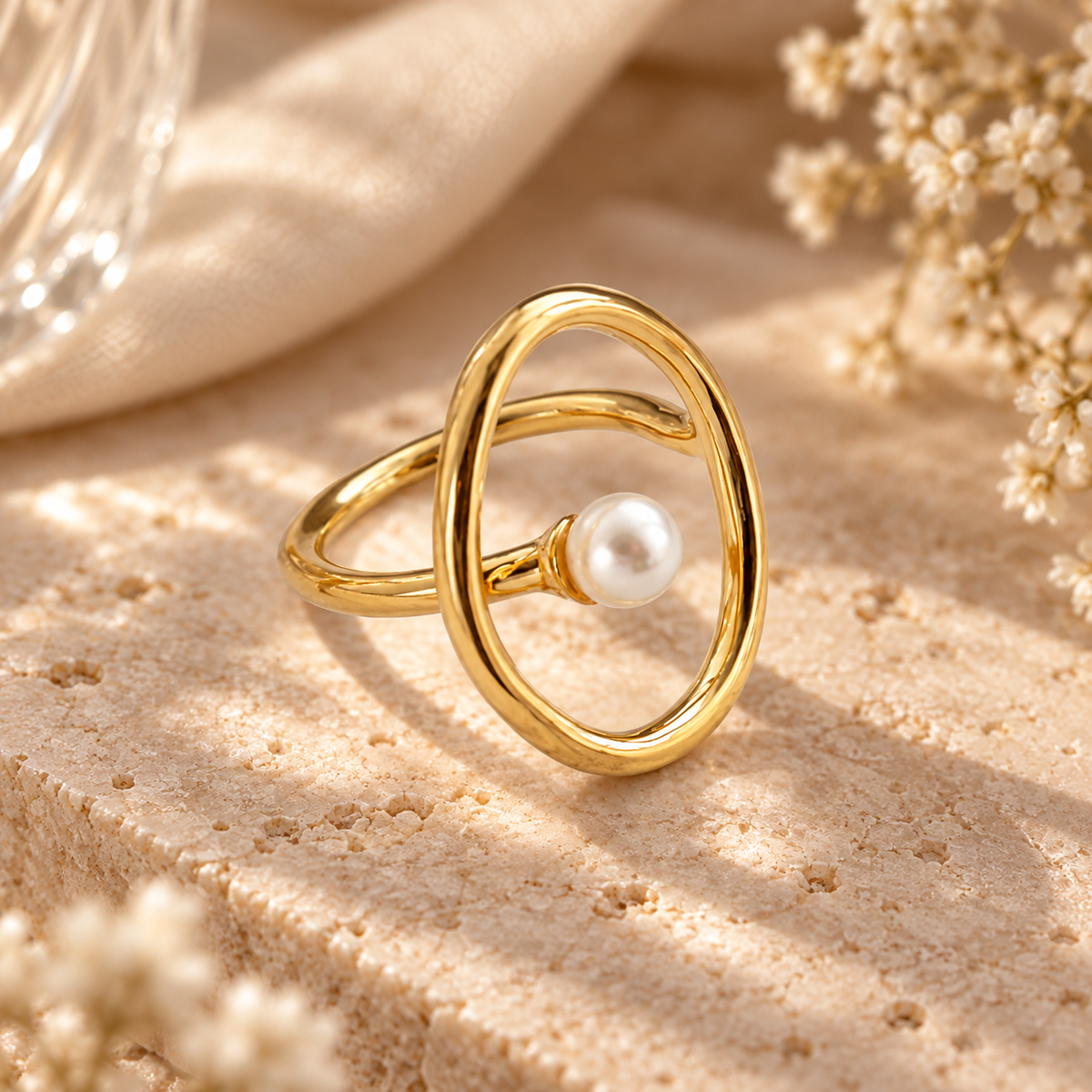 Ellipse Pearl Ring