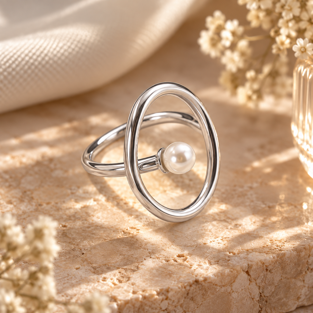 Ellipse Pearl Ring