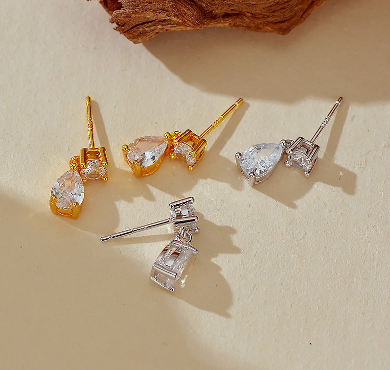 Pear-Cut Crystal Drop Earrings